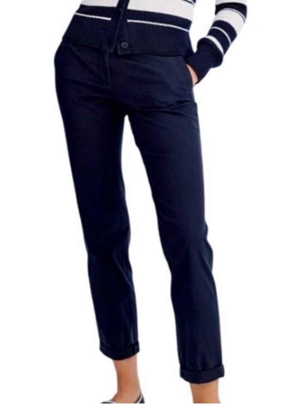 J.Jill Women's Navy Chino Pants 10 petite